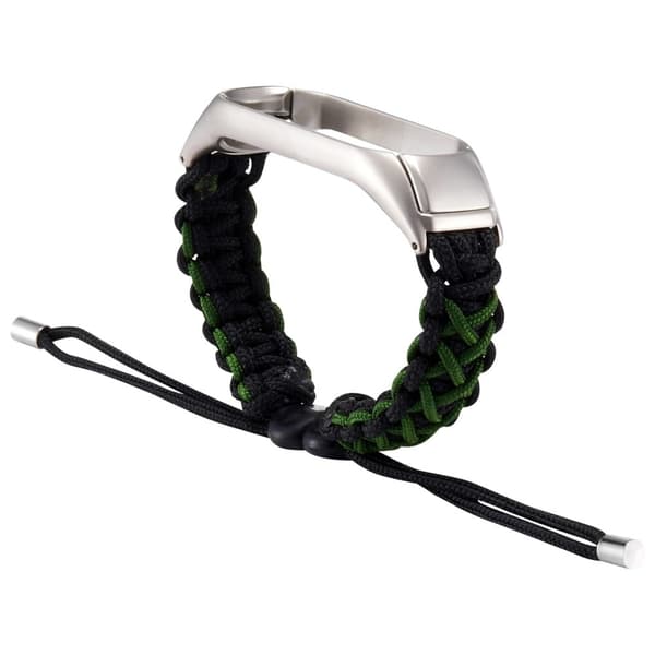 Xiaomi Mi Smart Band 6 / 5 nylon klockarmband med dragsko - Svart / Grön Svart