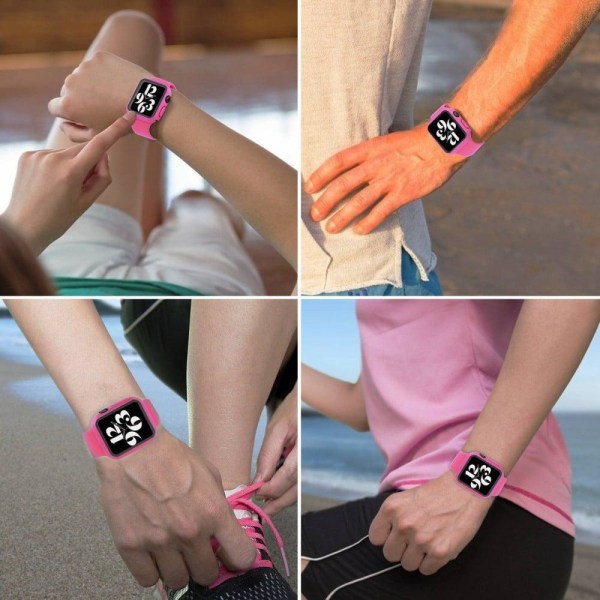 Apple Watch Series 8 (45mm) simple cover with tempered glass - Rose Rosa