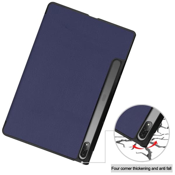 Lenovo Tab P12 Pro tri-fold läderfodral - Blå Blå