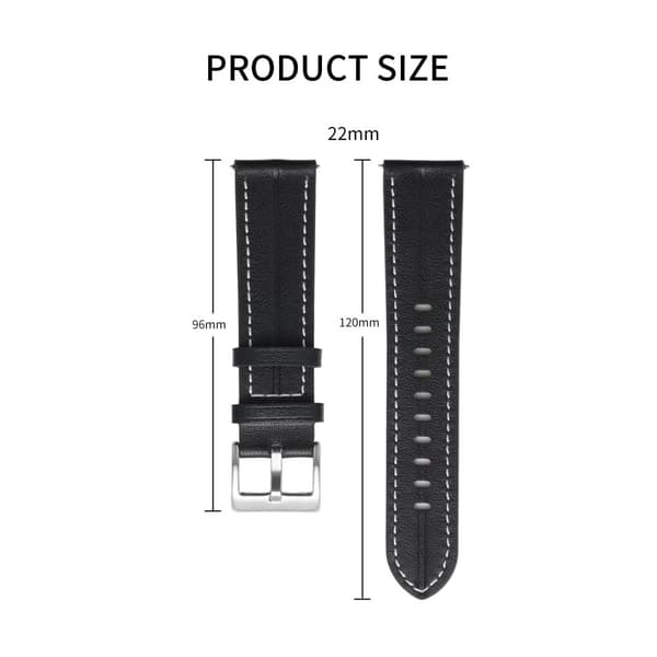 22 mm Universal klockarmband i äkta läder - Ljusrosa Rosa