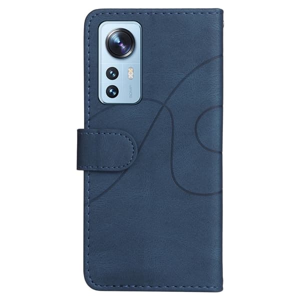Teksturert læretui med stropp for Xiaomi 12 Lite - Blå Blue