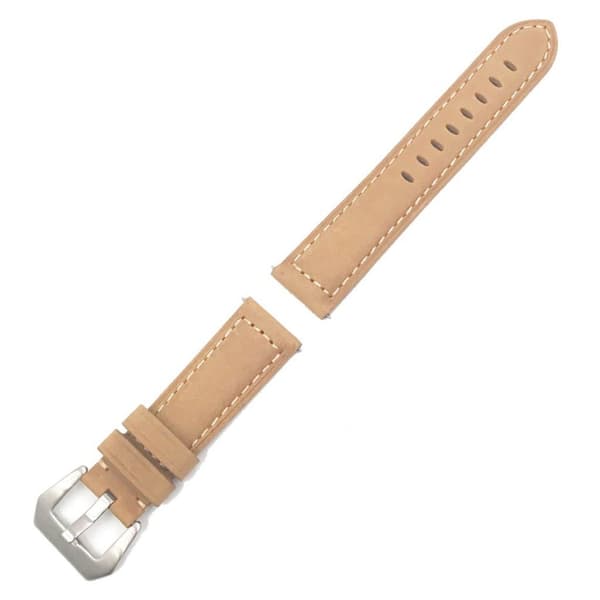 Samsung Gear S3 Frontier / S3 Classic ægte læder Urrem - Khaki / Sølv Buckle Silver grey