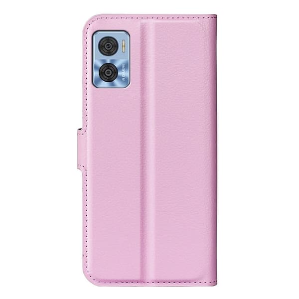 Klassisk Motorola Moto E22 Flip Etui - Lyserød Pink
