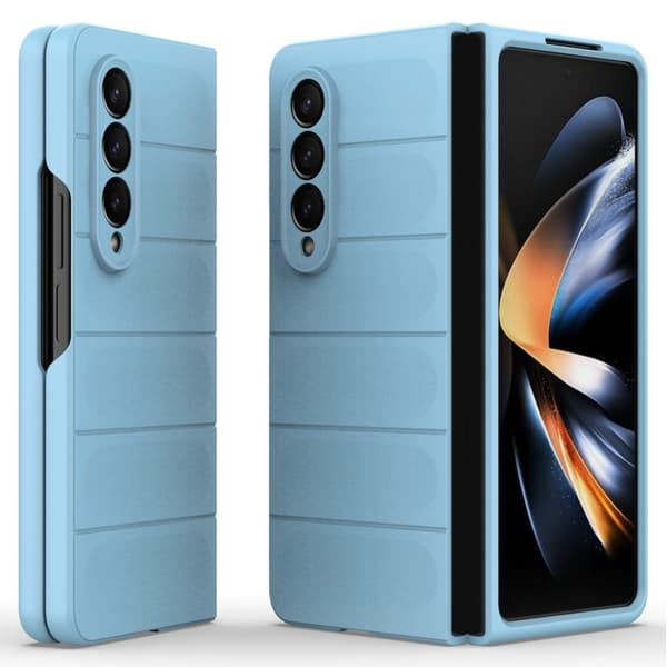 Blødt grebsformet Samsung Galaxy Z Fold4 cover - Babyblå Blue