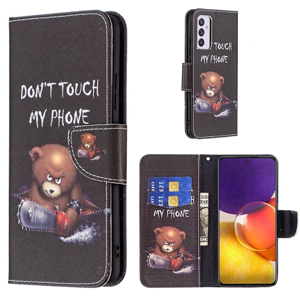 Wonderland Samsung Galaxy A82 5G Flip etui - Brun bjørn og warning words Black