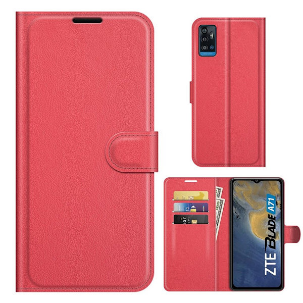 Classic ZTE Blade A71 Flip Etui - Rød Red