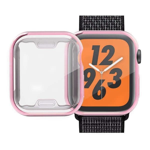 Apple Watch Series 3 / 2 / 1 38mm Case Electroplating flexible Watch Cover with Screen Protector - Pink Rosa