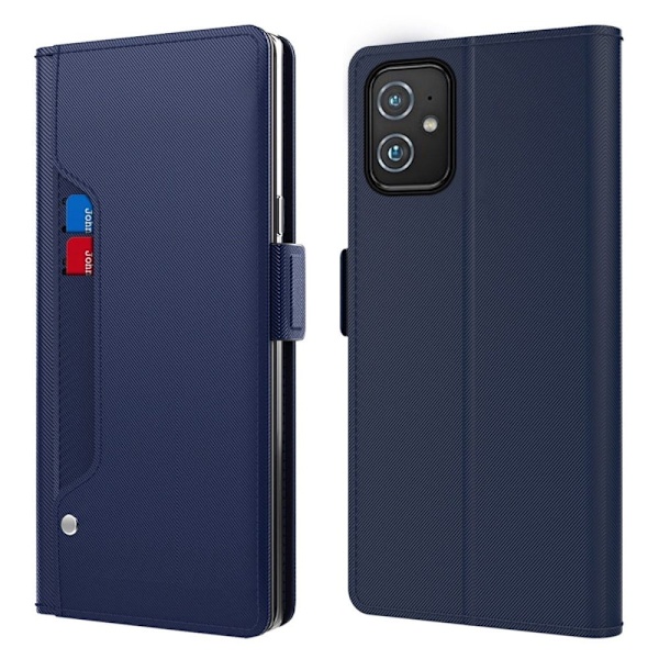 Phone Etui med Make-up Mirror og Slick Design til ASUS Zenfone 8 - Blå Blue