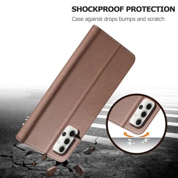 LC.IMEEKE Samsung Galaxy A32 flip case - Ruskea Brown