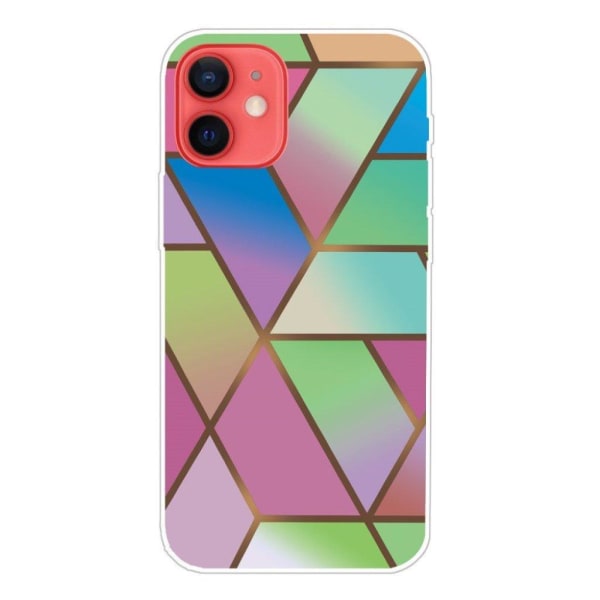 Marble iPhone 13 Mini Suojakotelo - Rose / Green And Blue Gradients Multicolor