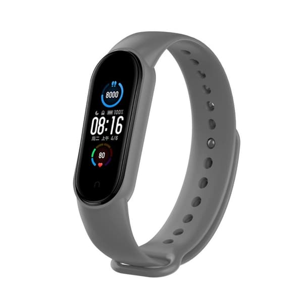 Xiaomi Mi Band 5 slitesterkt klokkebånd - Mørkegrå Silver grey