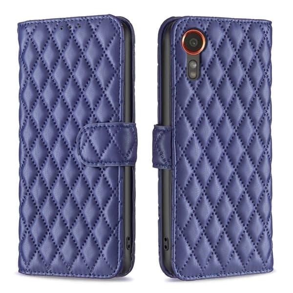 Rhombus mat Samsung Galaxy Xcover 7 flip etui - Blå Blue
