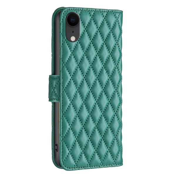 Matt iPhone Xr fodral med rombmönster - Grön Grön