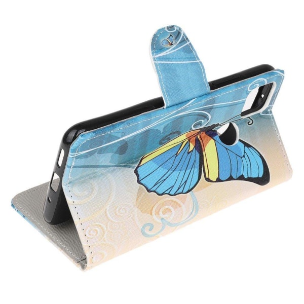 Wonderland Xiaomi Redmi 9C Flip etui - Blå sommerfugl Blue
