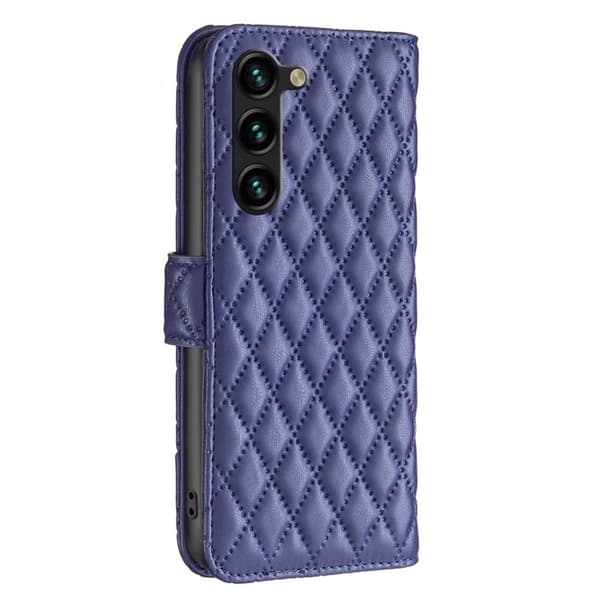 Rhombus mat Samsung Galaxy S23 Plus flip etui - Blå Blue