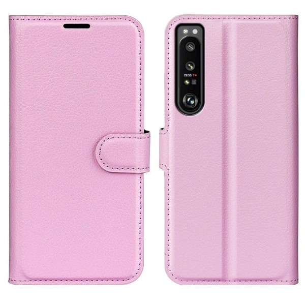 Klassisk Sony Xperia 1 IV flip etui - Pink Pink