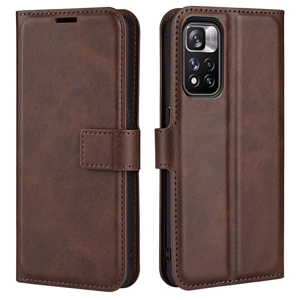 Hållbart konstläder Xiaomi Redmi Note 11 Pro 5G / Xiaomi Redmi Note 11 Pro Plus 5G fodral med plånbok - Brun Brun