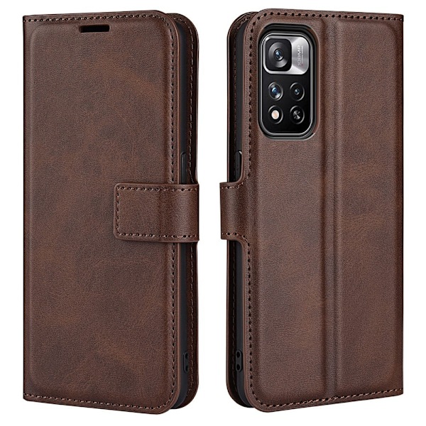 Lompakko Nahkakotelo For Xiaomi Redmi Note 11 Pro 5G / 11 Pro Plus 5g - Tumman Ruskea Brown