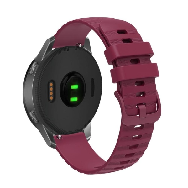 18mm wave grain style silicone watch strap for Garmin watch - Wi Röd
