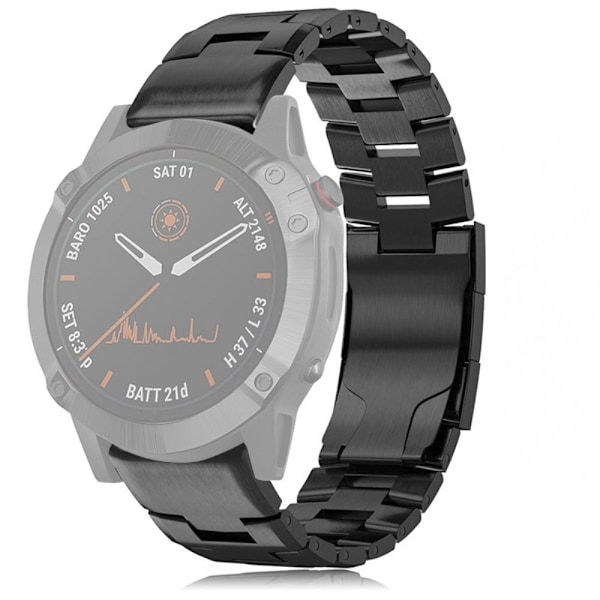 Klockarmband i titanlegering för Garmin-klocka - Svart Svart