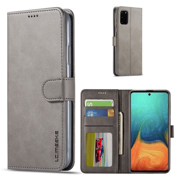 LC.IMEEKE Samsung Galaxy A41 Flip Etui - Grå Silver grey