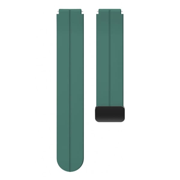 19mm silikonihihna hopeisella soljella Haylou / Noise / Letscom / Willful / Umidigi kelloon - Männyn Neulasen Vihreä Green