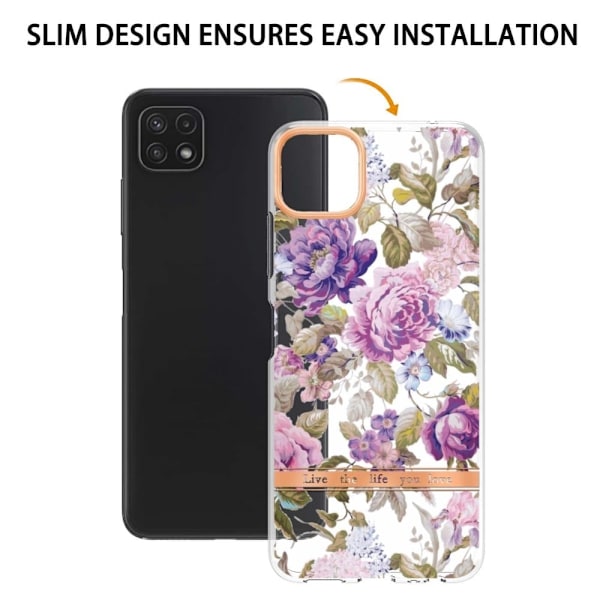 Supertyndt og slidstærkt softcover til Samsung Galaxy A22 5G - Lilla Pæon Purple