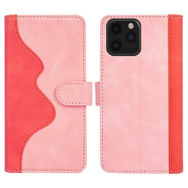 To-farvet iPhone 11 Pro Max læderetui - Pink Pink