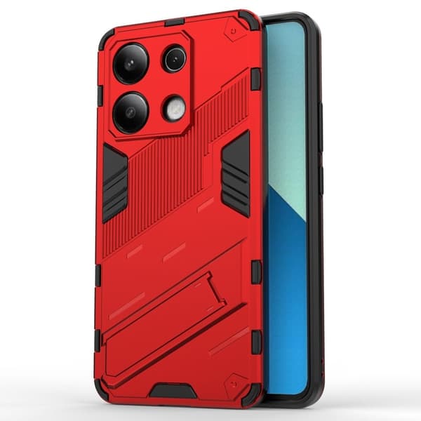 Støtsikkert hybriddeksel med et moderne preg for Xiaomi Redmi Note 13 - Rød Red