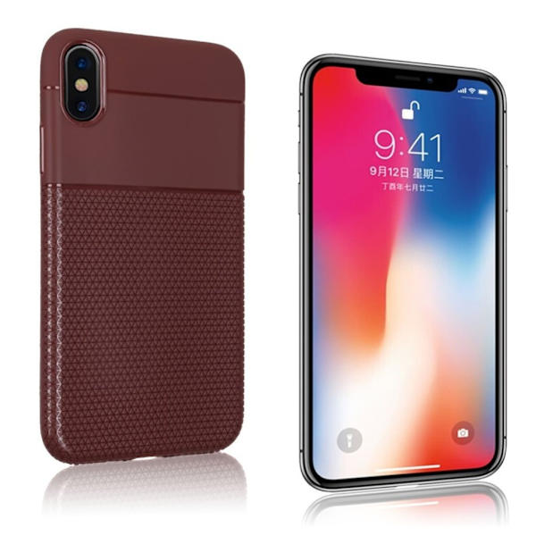 iPhone 9 Plus mobilskal silikon halkfri textur - Brun Brun
