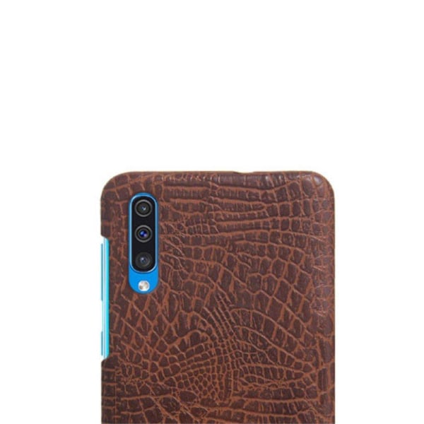 KSQ Samsung Galaxy A50 krokotiilin nahkakotelo - Ruskea Brown