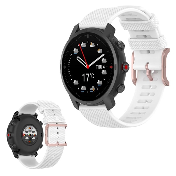 Silicone etched pattern watch band for Polar watch - White Vit