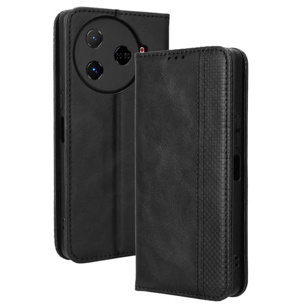 Bofink Vintage Tecno Camon 30 Pro nahkakotelo - Musta Black