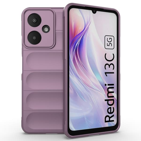 Mjukt greppformat Xiaomi Redmi 13C skal - Ljuslila Lila