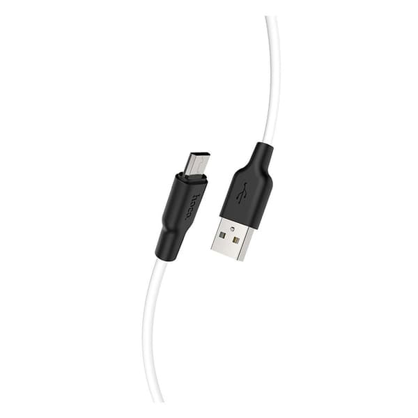 HOCO X21 Plus Laddningskabel i silikon för Micro (L=2M) - Svart & Vit Vit