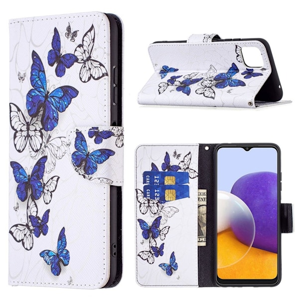 Wonderland Samsung Galaxy A22 5G Flip etui - Sommerfugle Multicolor
