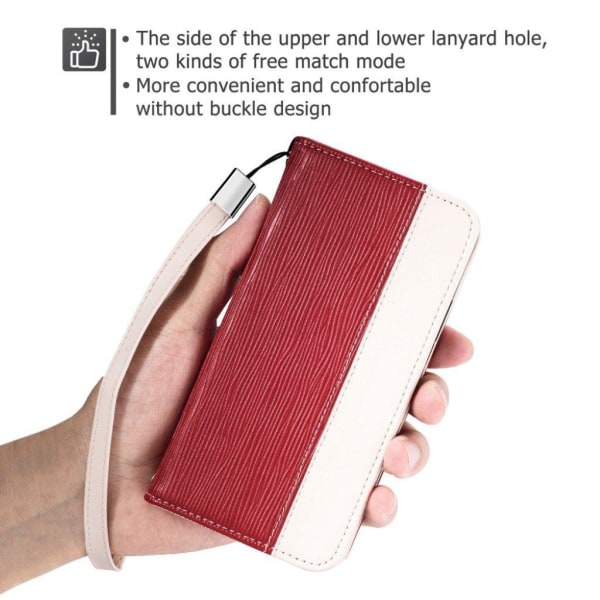 iPhone XS toothpick texture leather case - Red Röd