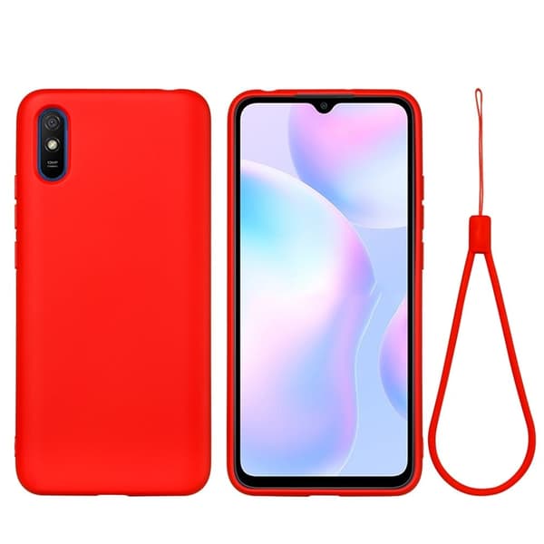Matte Liquid silikone cover til Xiaomi Redmi 9A - Rød Red