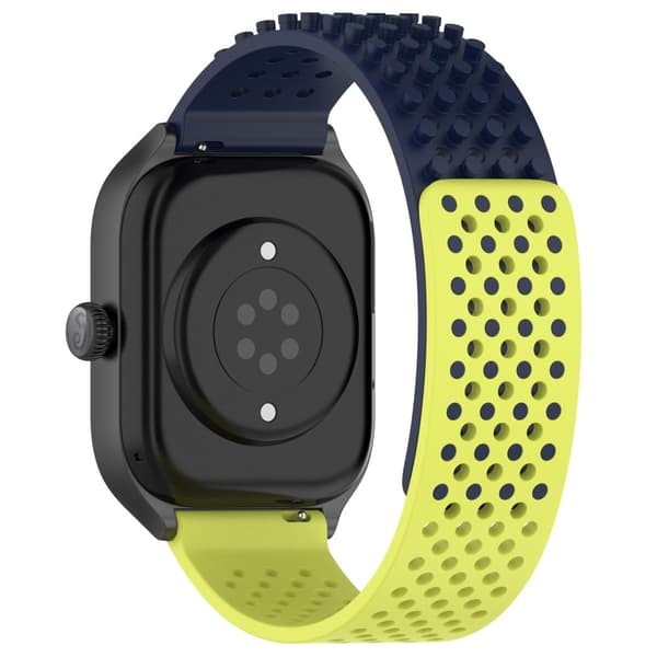 Garmin vivoactive 5 / GarminActive 5 / Venu Sq 2 silikonerem 20 mm åndbart urrem - Midnatsblå / Lime Green