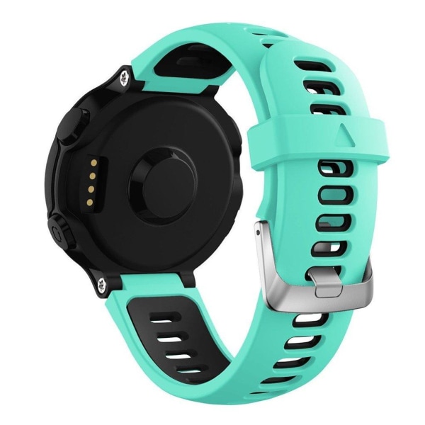 Garmin Forerunner 220 / 230 / 235 / 620 / 630 / F735 XT two-tone silicone watch band - Cyan / Black Green