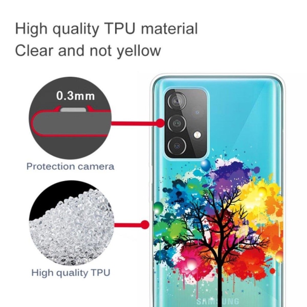 Deco Samsung Galaxy A52 5G etui - farverig blomst træ Multicolor