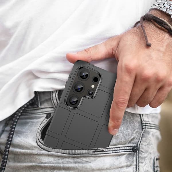 Rugged Shield Samsung Galaxy S25 Ultra Cover - Sort Black