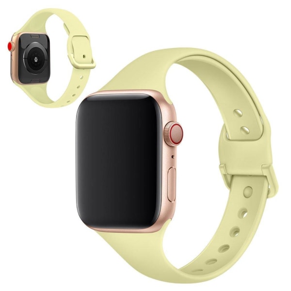 Apple Watch Series 5 40 mm enfärgat klockarmband i silikon - Gulgrön Gul