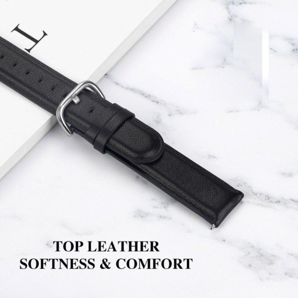 Fitbit Versa 3 äkta läder klockarmband - svart Svart