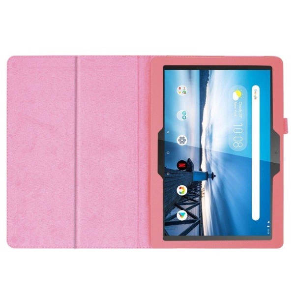 Lenovo Tab M10 litchi texture leather case - Pink Pink