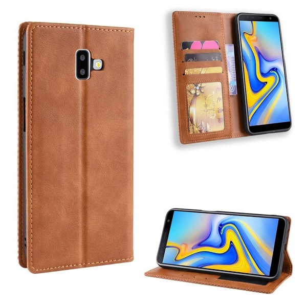 Bofink Vintage läder Samsung Galaxy J6 Plus (2018) fodral - Brun Brun