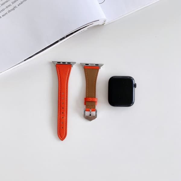 Apple Watch Series 8 (45mm) / Watch Ultra urrem i ægte læder - Sort Black
