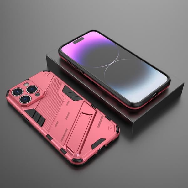 Støtsikkert hybriddeksel med et moderne preg for iPhone 16 Pro - Rose Pink