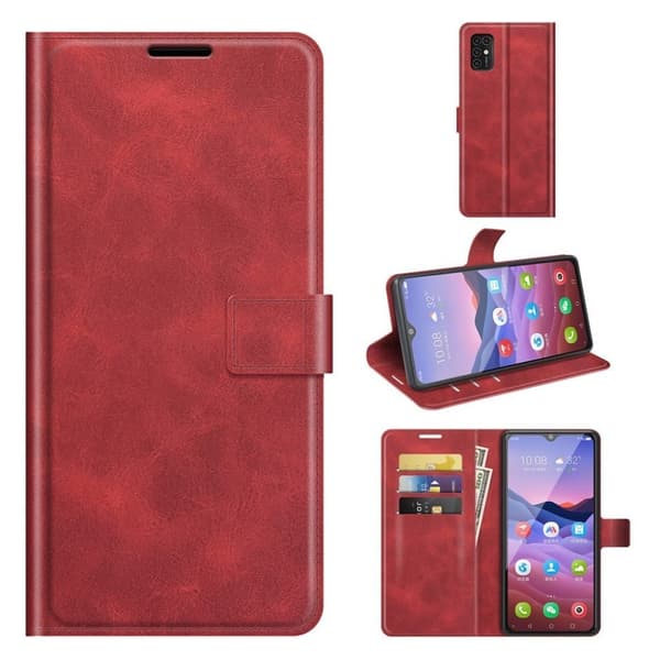 Wallet-style Læder Etui til Zte Blade V2020 Smart - Rød Red