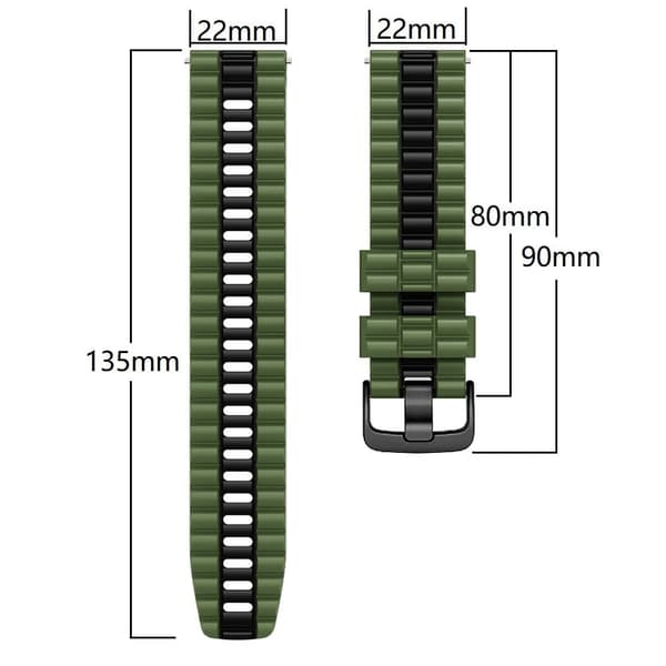 22 mm universalrem i bølgestil - Oransje / Svart Orange